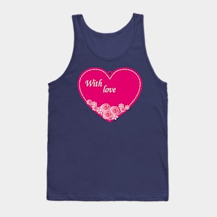 pink heart with love Tank Top
